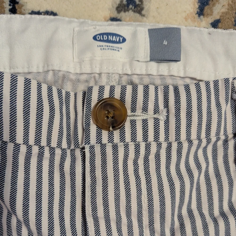 Old Navy Navy and White Striped Shorts